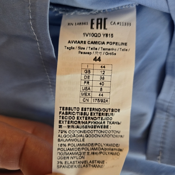 Pinko sz 8 Sleeveless Women's Top Light Blue - Picture 3 of 6